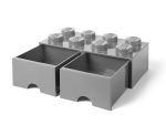 LEGO® 8-Stud Medium Stone Gray Storage Brick Drawer - Image 2