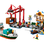 Seaside Harbor with Cargo Ship